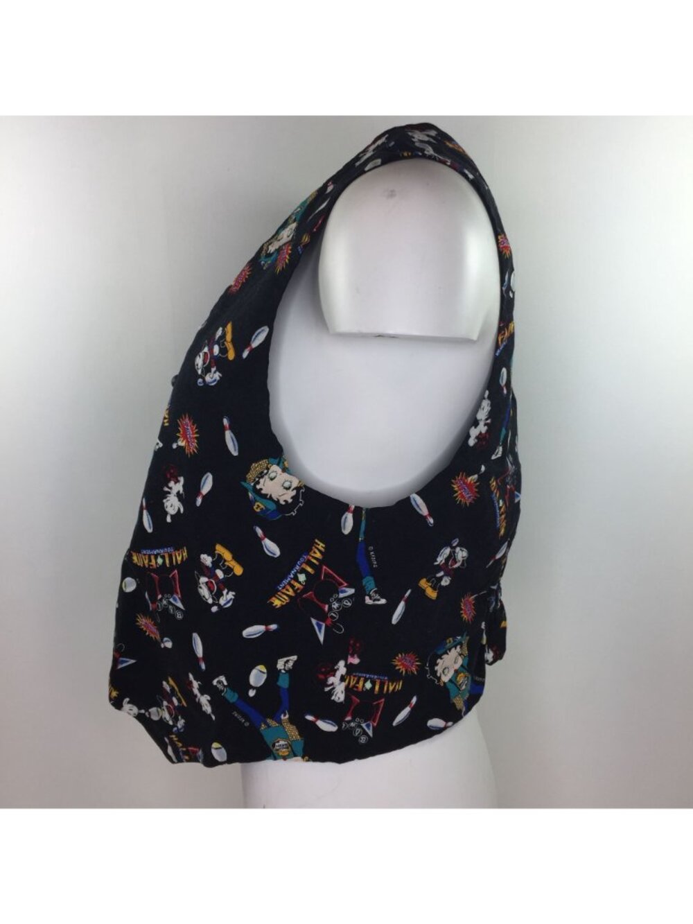 Handmade Womens Betty Boop Bowling Black Vest - Picture 5 of 14